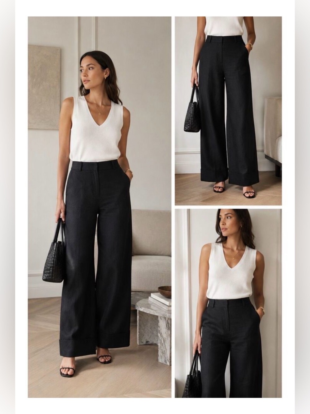 J. Crew 100% Linen Wide-leg Trousers sz 8 Natural Fiber